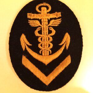 Used WW2 German Navy Kriegsmarine Senior Coastal Artillery Sleeve Insignia Patch